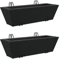 vidaXL Jardinières avec crochets 2 pcs noir résine tressée