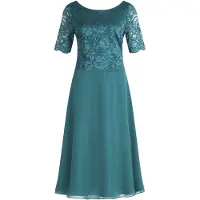 Vera Mont Robe de cocktail vert foncé