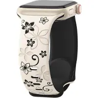 Cover-Discount Apple Watch 44/45/46/49mm - Bracelet de remplacement en silicone Floral (Silicone), Sangles de montre, Multicolore