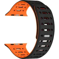 Cover-Discount Apple Watch 44/45/46/49mm - Bracelet sport en silicone bicolore (Silicone), Sangles de montre, Noir