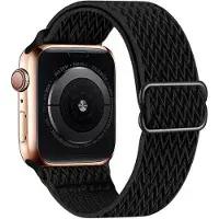 Cover-Discount Apple Watch 44/45/46/49mm - Bracelet de remplacement en tissu nylon flexible (Nylon), Sangles de montre, Noir