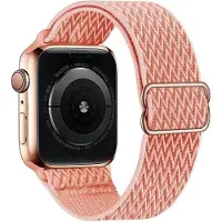 Cover-Discount Apple Watch 44/45/46/49mm - Bracelet de remplacement en tissu nylon flexible (Nylon), Sangles de montre, Orange