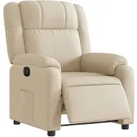 vidaXL Fauteuil relax électrique Crème Tissu