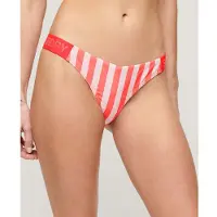 Superdry pour femme. W3010391A Bas de bikini à rayures roses au design audacieux (L), Beachwear, Polister recyclé, Durable