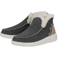 HEY DUDE Denny Wool Faux Shearling Booties Gris EU 38 Femme