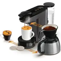 Philips HD6593/22, Cafetière combinée, 1 l, Dosette de café, Café moulu, 1450 W, Gris