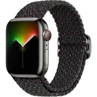 Cover-Discount Apple Watch 42/41/40mm - Bracelet de remplacement en tissu nylon tressé (Nylon), Sangles de montre, Noir