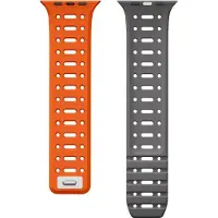 Cover-Discount Apple Watch 44/45/46/49mm - Bracelet sport en silicone bicolore (Silicone), Sangles de montre, Orange