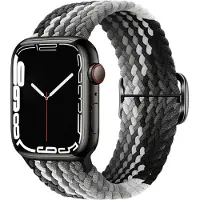 Cover-Discount Apple Watch 44/45/46/49mm - Bracelet de remplacement en tissu nylon tressé (Nylon), Sangles de montre, Noir