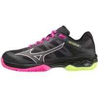 Mizuno Chaussures de Padel Mizuno Femme Wave Exceed Light Padel Ebony Pink Glow Neon Lime-Taille 41