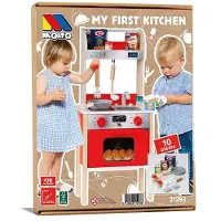 MOLTO My First Wooden Kitchen With 10 Accessories 73x23.5x34 Cm Clair Enfants