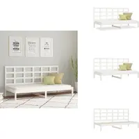 vidaXL Lit de jour blanc 90x200 cm Pin massif - Lits et sommiers