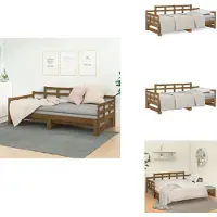 vidaXL Lit de jour Extensible Pin Massif Marron Miel 2x(90x190) cm - Lits et Sommiers