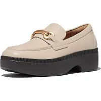 Original Brands FITFLOP FitFlop F-Luma Mocassins à demi-talon en cuir avec boucle épaisse BEIGE 39