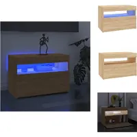 vidaXL Armoire TV avec lampes LED Chêne Sonoma 60x35x40 cm - Meuble TV