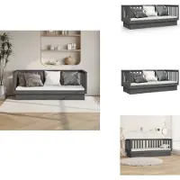 vidaXL Lit de jour Gris 75x190 cm Pin massif - Lits et sommiers