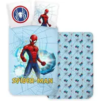 Javoli Spiderman Light Blue Parure de lit enfant 100×135 cm, 40×60cm