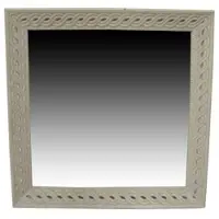 Home ESPRIT Miroir mural - - Romantique - Bois de manguier - Blanc - 92 x 6 x 92 cm