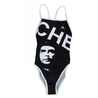 Turbo Che Gevara Thin Strap Swimsuit Noir 9-10 Years Fille