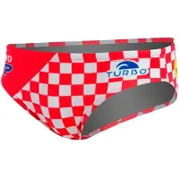 Turbo Croatia Swimming Brief Rouge,Blanc L Homme