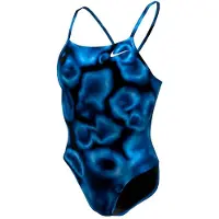 Nike Cutout Hydrastrong Digi Haze Swimsuit Bleu US 26 Femme