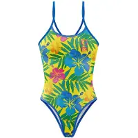 Otso Floral Swimsuit Jaune S Femme