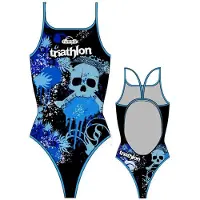 Turbo Skulls Triathlon Swimsuit Bleu,Noir 2XL Femme