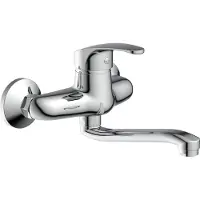 Schutte Robinet de cuisine SCHÜTTE ORAZI, robinet pivotant cuisine pour montage mural, mitigeur cuisine, chrome