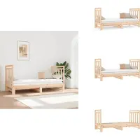vidaXL Lit de jour Extensible 2x(90x190) cm Pin massif - Lits et Sommiers