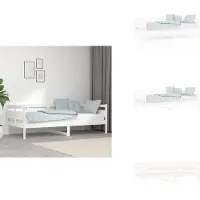 vidaXL Lit de jour blanc pin massif 90x200 cm - Lits et Sommiers
