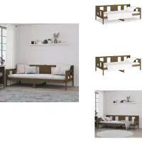 vidaXL Lit de jour Marron Miel Pin massif 90x190 cm - Lits et Sommiers