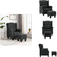 vidaXL Fauteuil avec repose-pieds Tissu gris foncé - Fauteuil