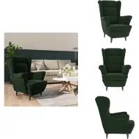 vidaXL Fauteuil vert foncé velours - fauteuil