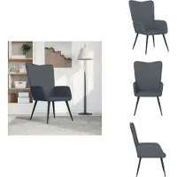 vidaXL Fauteuil relax gris foncé velours - Fauteuil