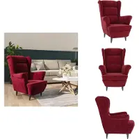 vidaXL fauteuil velours rouge vin - Fauteuil