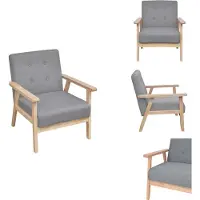 vidaXL Fauteuil gris clair tissu - fauteuil