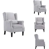 vidaXL Fauteuil gris clair tissu - fauteuil