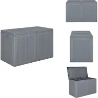 vidaXL Gartenbox Grau PP Rattan 180 L - Boîtes de jardin
