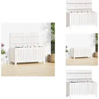 vidaXL Coffre de jardin Blanc 115x49x60 cm Pin massif - Coffres de jardin