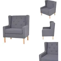 vidaXL Fauteuil Gris Tissu - Fauteuil