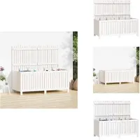vidaXL Coffre de jardin Blanc 147x68x64 cm Pin massif - Coffres de jardin