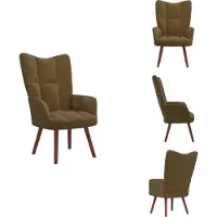 vidaXL Fauteuil inclinable en velours brun - fauteuil