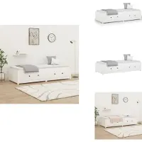vidaXL Lit de jour blanc 90x200 cm Pin massif - Lits et sommiers