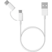 Xiaomi Mi 2-in-1 USB Cable (Micro USB to Type C) 100cm câble USB USB 2.0 1 m USB A Micro-USB B Blanc