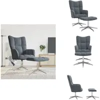 vidaXL Fauteuil relax avec pouf gris foncé velours - fauteuil