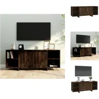 vidaXL Armoire TV chêne fumé 130x35x50 cm Bois composite - Meuble TV