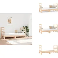 vidaXL Lit de jour Extensible 2x(90x190) cm Pin massif - Lits et Sommiers