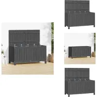 vidaXL Coffre de jardin Gris 121x55x64 cm Pin massif - Coffres de jardin