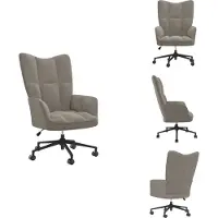 vidaXL Fauteuil relax gris clair velours - fauteuil