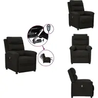 vidaXL Fauteuil Relax Electrique Noir Tissu - Fauteuil